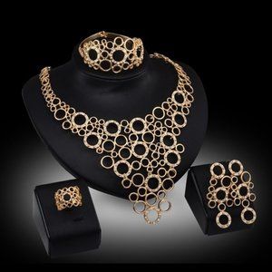 Fashion 4 PCS, 18K Gold Plated Jewelry Set